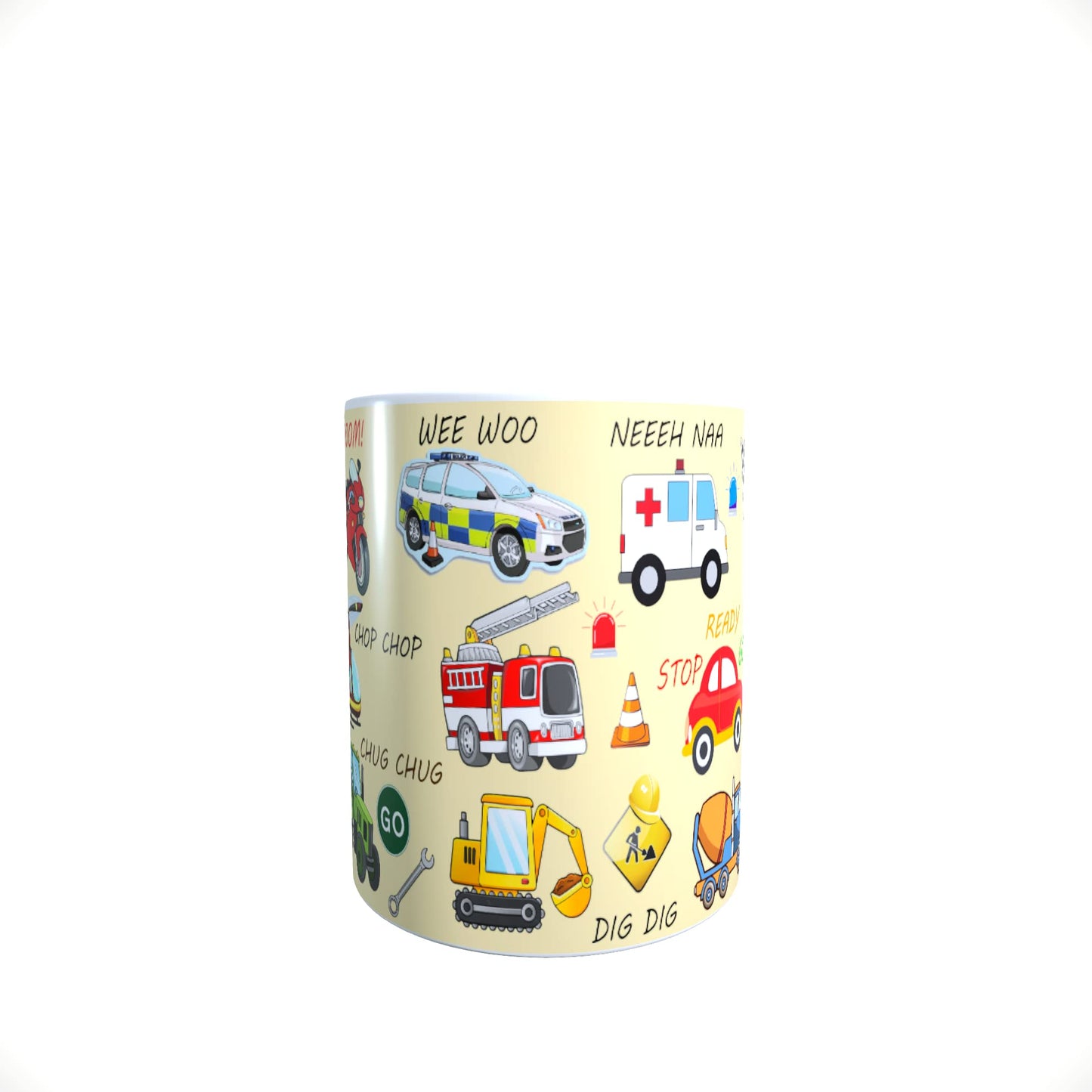 Fun Cartoon Vehicle Mug Gift Cream
