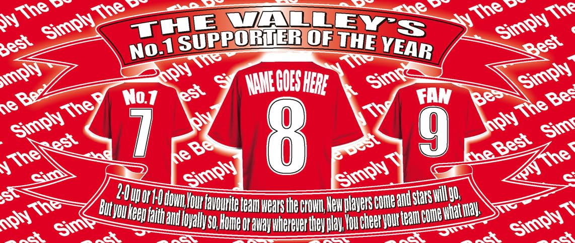 Personalised Charlton Water Bottle - Football Shirt - Silver Aluminium Two Lids - Unisex Gift