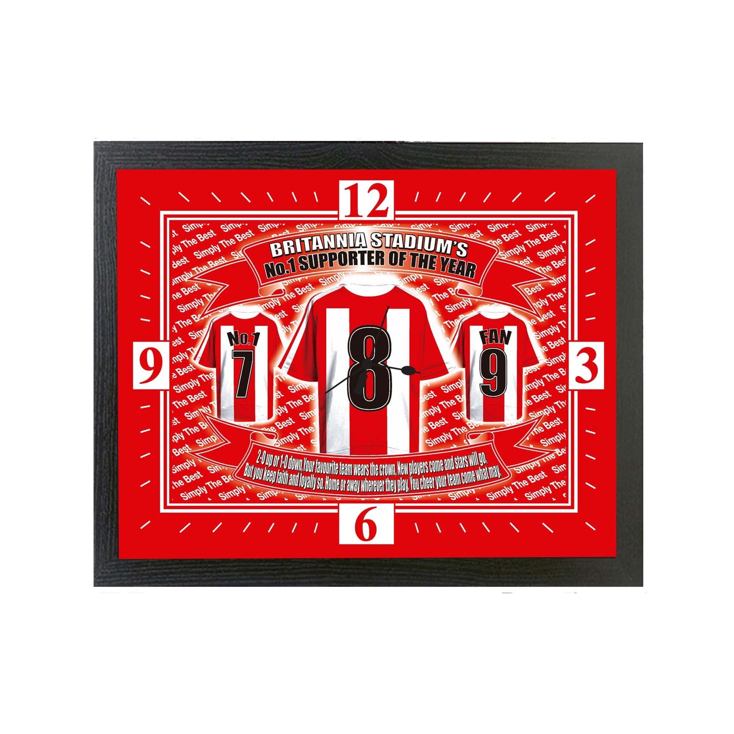 Stoke Football Shirt Clock Gift Present