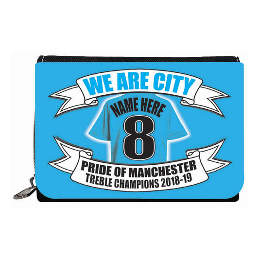 Manchester Blues Personalised Football Shirt Purse Gift Present