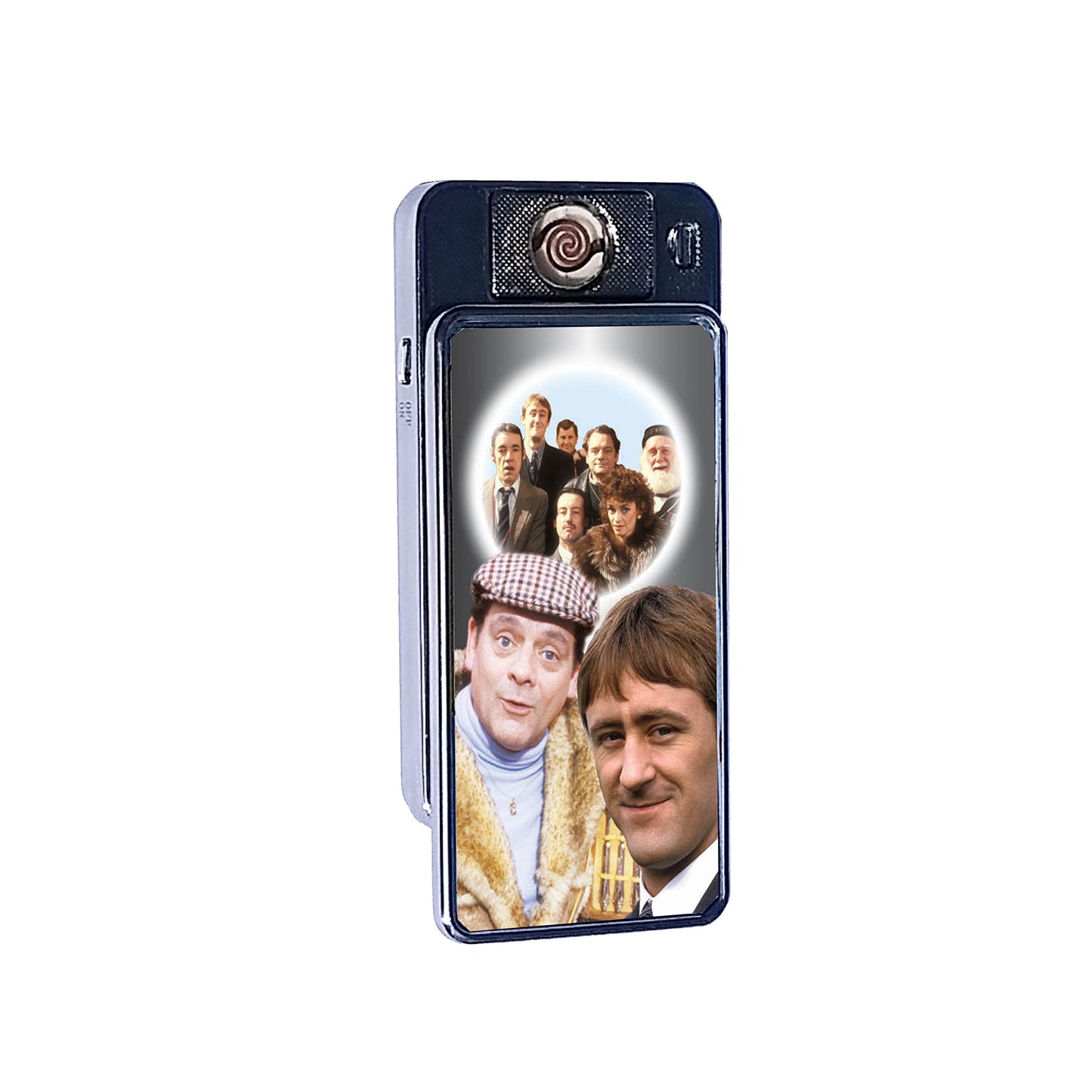 Only Fools Del Boy Trotters Icon Rechargeable Gift Boxed Silver Metal USB Lighter, 70mm x 38mm x 11mm