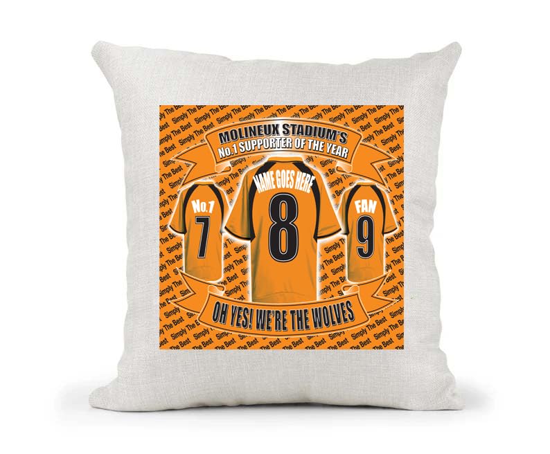 Wolves Personalised Football Cushion Cover Gift
