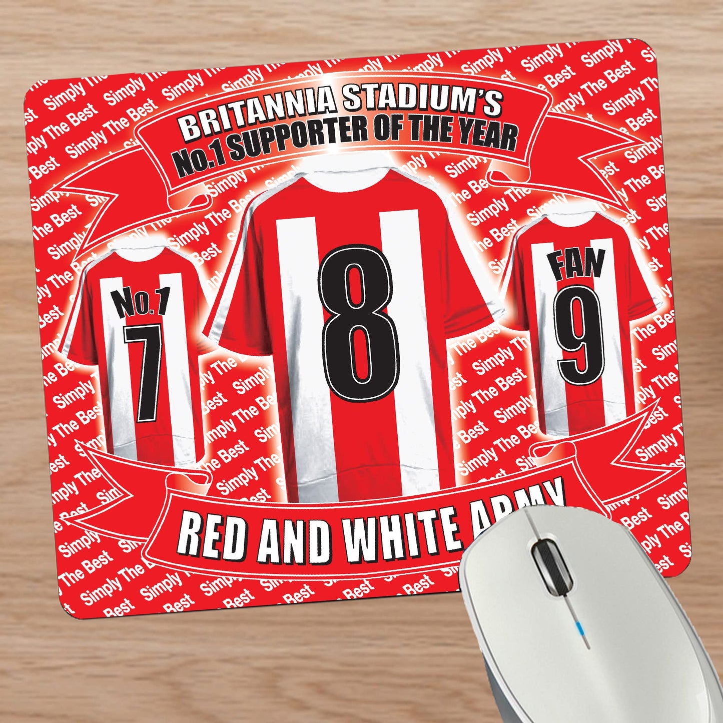 Stoke Football Shirt Mouse Mat Gift