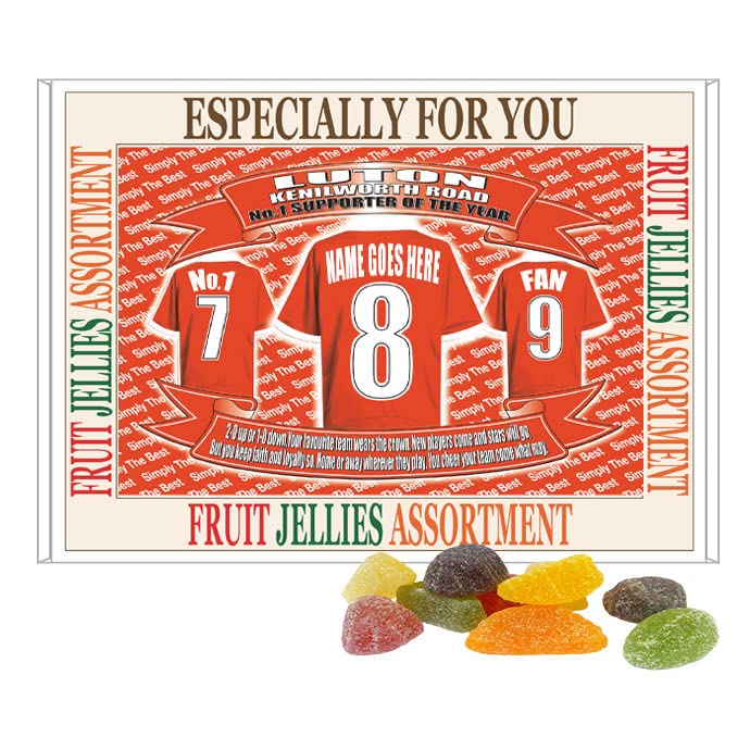 Luton Football Shirt Personalised Gift Boxed Sweets Variety