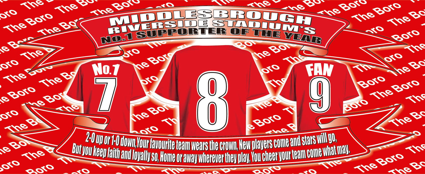 Middles(brough) Football Shirt Silver Aluminium Two Lid Unisex Water Bottle Gift