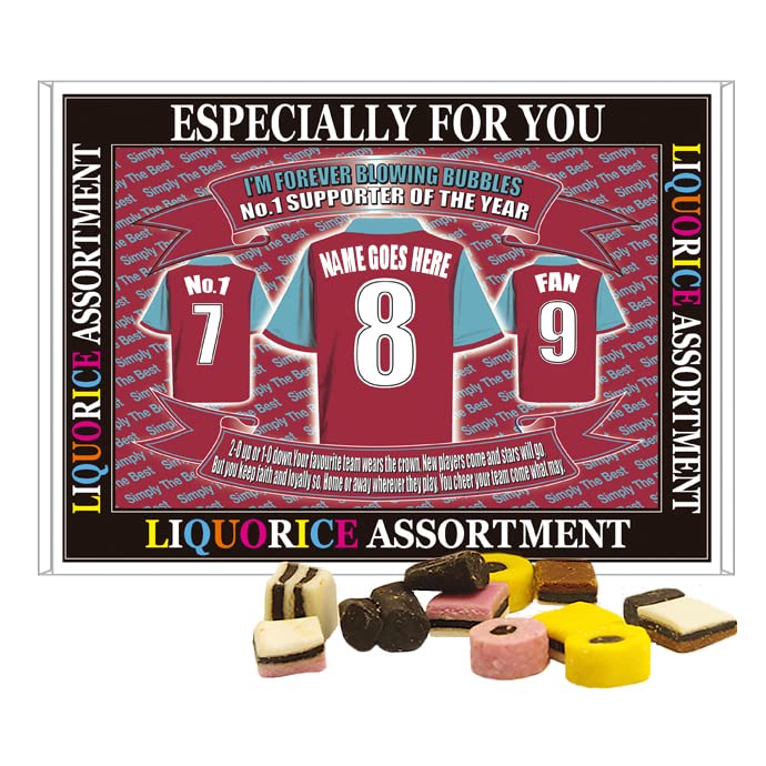 West H Utd Football Shirt Personalised Gift Boxed Sweets