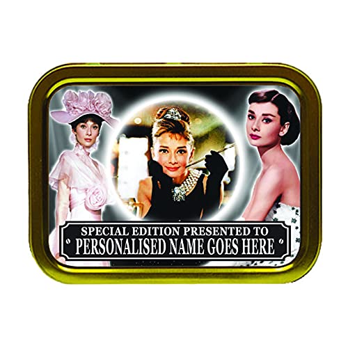 Hepburn Celebrity Icon Personalised Tobacco Storage Tin & Products Movie Star*Audrey