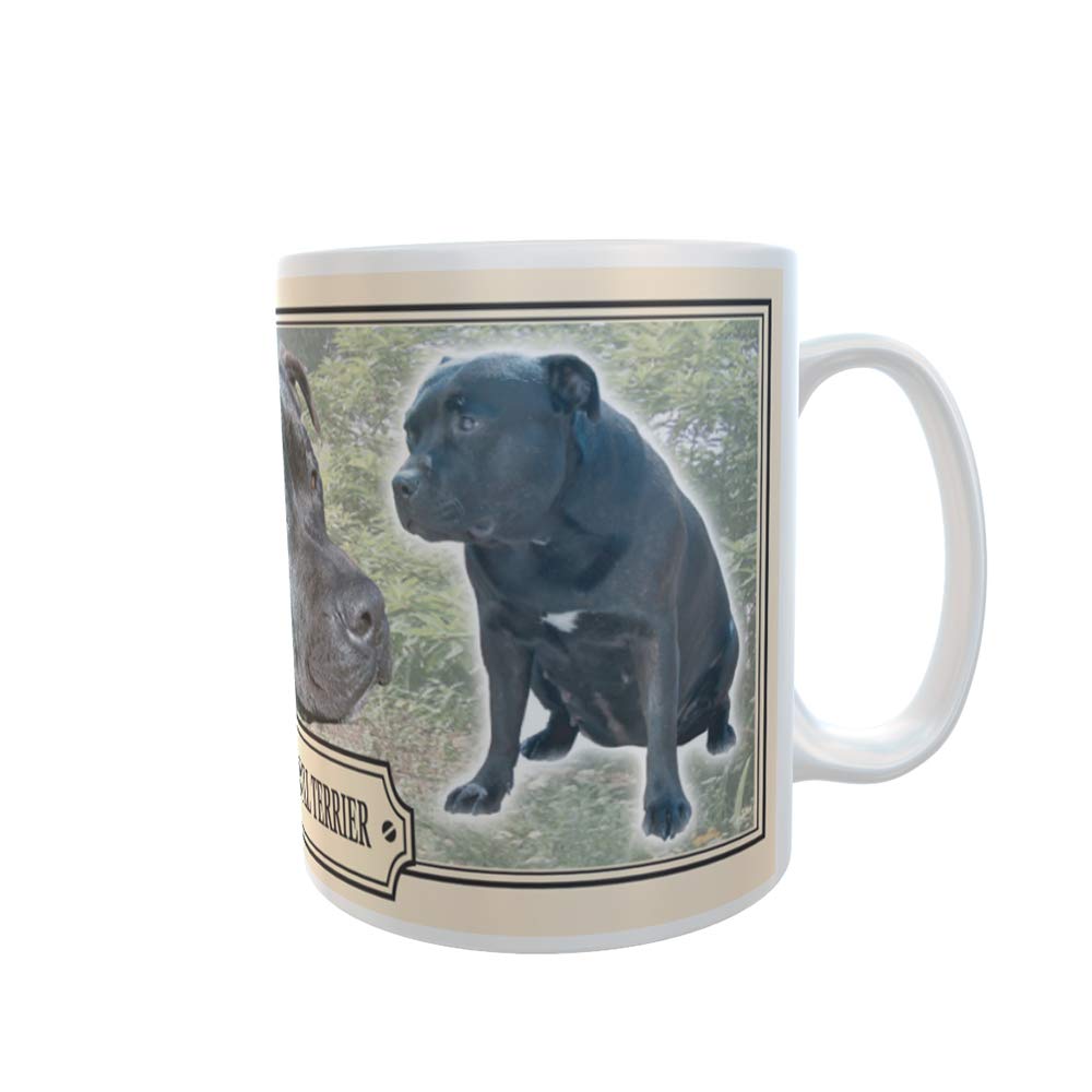 Black Staffordshire Bull Terrier Dog Breed Gift Mug with Treats