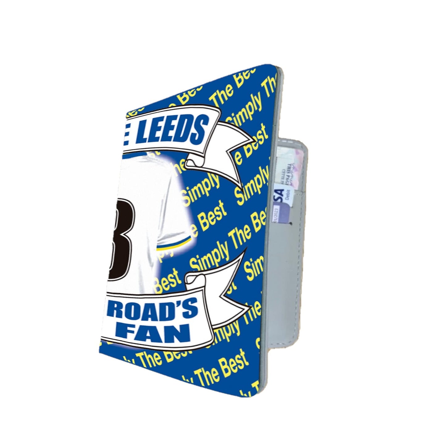 Leeds Football Shirt Travel Passport Holder Case Gift Present, Multicoloured, M