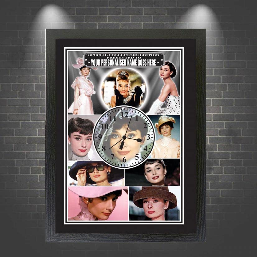 Hepburn Celebrity Icon Personalised Wall Clock Movie Star*Audrey