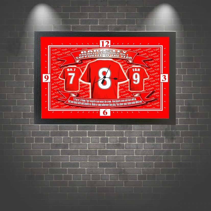Barnsley The Tykes Football Shirt Clock Gift Present