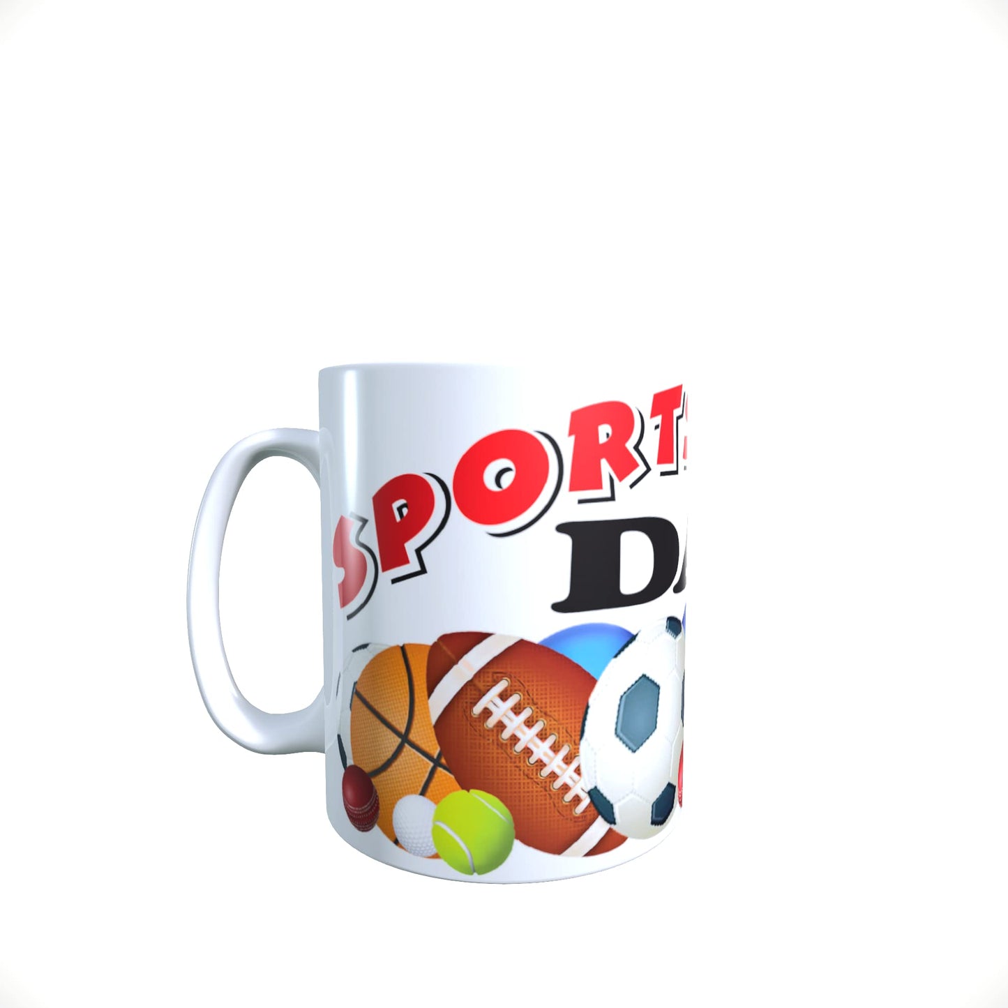 Father's Day 'Sports Crazy Dad' White Ceramic Gift Mug with Selection Of Individually Foil Wrapped Chocolate footballs