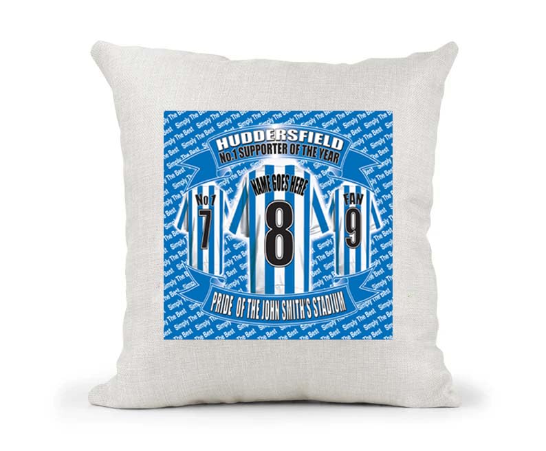 Huddersfield Personalised Football Country Canvas Style Cushion Cover Gift