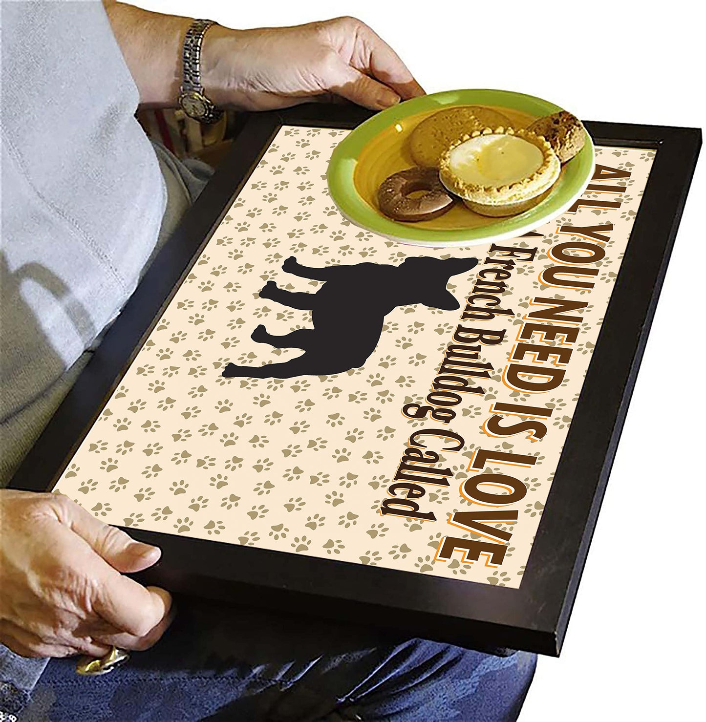 All You Need Is Love French Bulldog Personalised Dog Breed Cushion Lap Tray Bean Bag Gift
