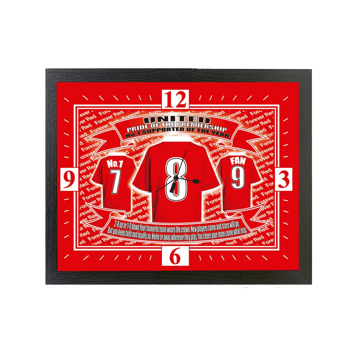 Manchester Reds Football Shirt Gift Clock