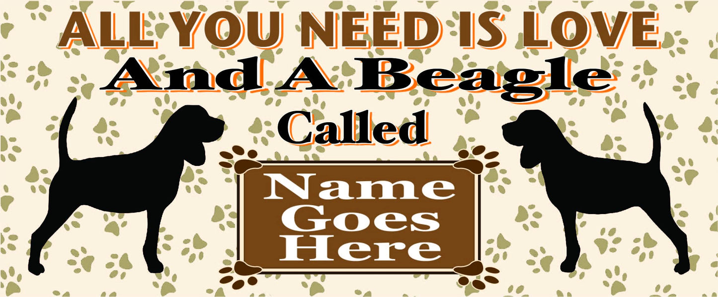 All You Need is Love and a Beagle Dog Personalised Mug Gift