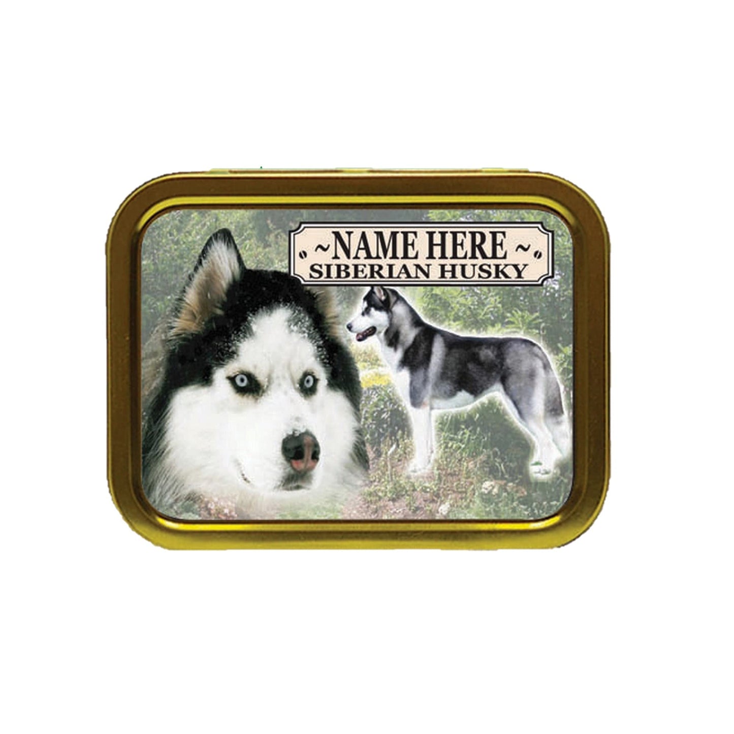 Siberian Husky Dog Breed Personalised Tobacco Tin & Products Gift Set