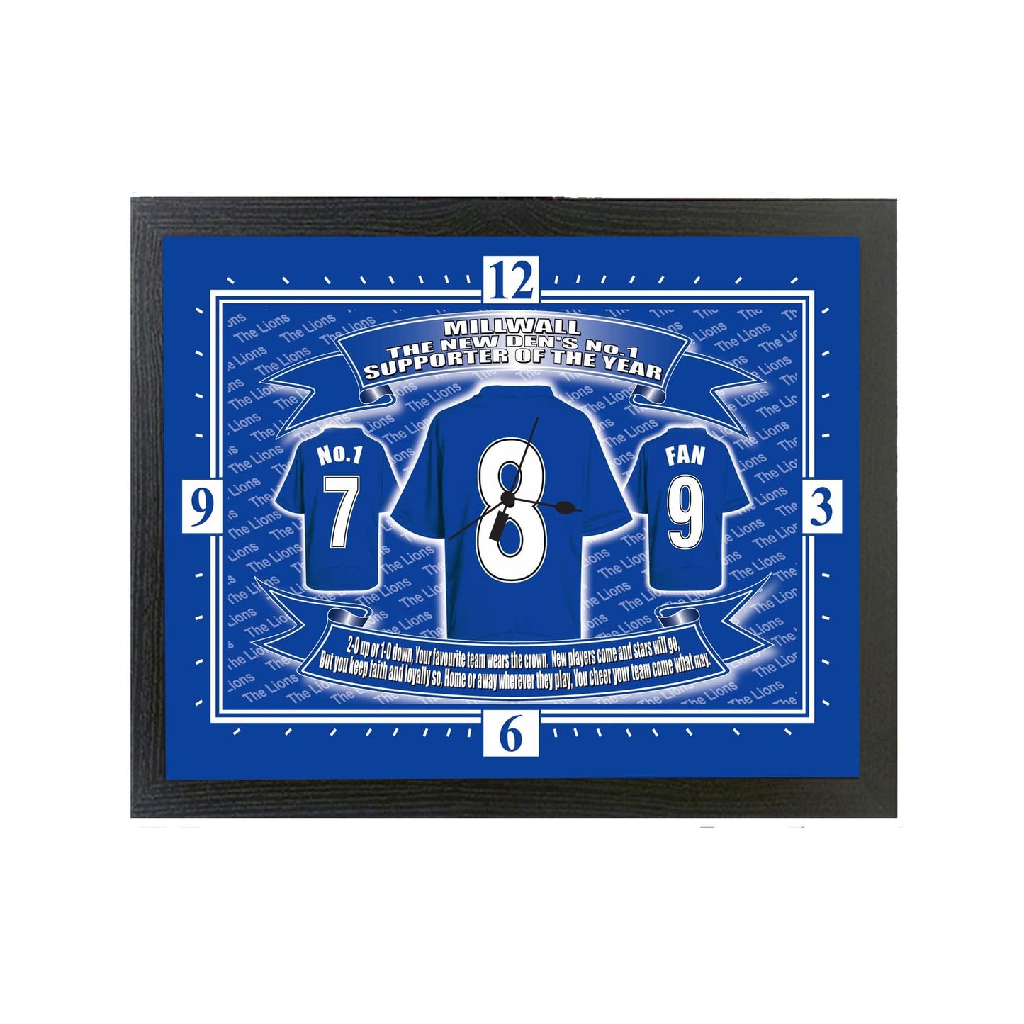 Millwall Football Shirt Clock Gift Present