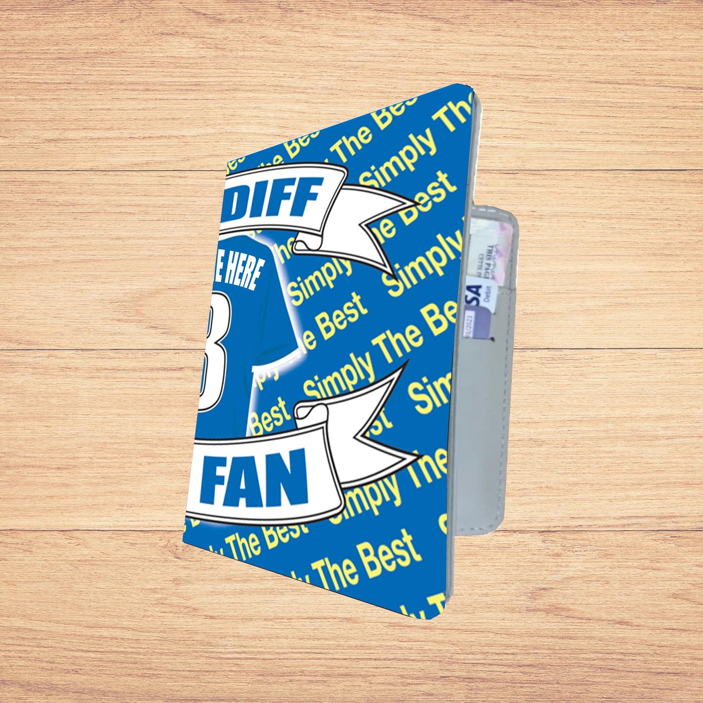 Cardiff Football Shirt Travel Passport Holder Personalised Case Gift Present