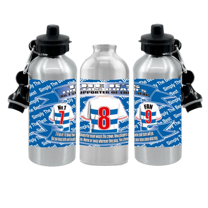 Queens (park) Rangers Football Shirt Silver Aluminium Two Lid Unisex Water Bottle Gift