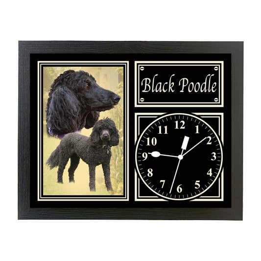 Black Poodle Dog Breed Gift Clock