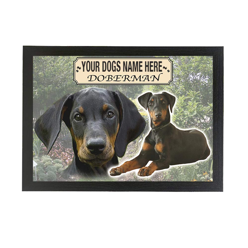 Doberman Personalised Dog Breed Gift Lap Tray