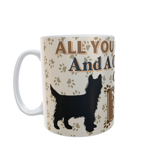 All You Need is Love and a Cairn Terrier Dog Personalised Mug Gift