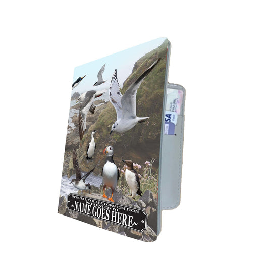 Coastal Birds Personalised Passport Case Holder Gift