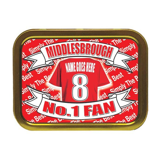 Middlesbrough Football Shirt Personalised Tobacco Storage Tin & Products