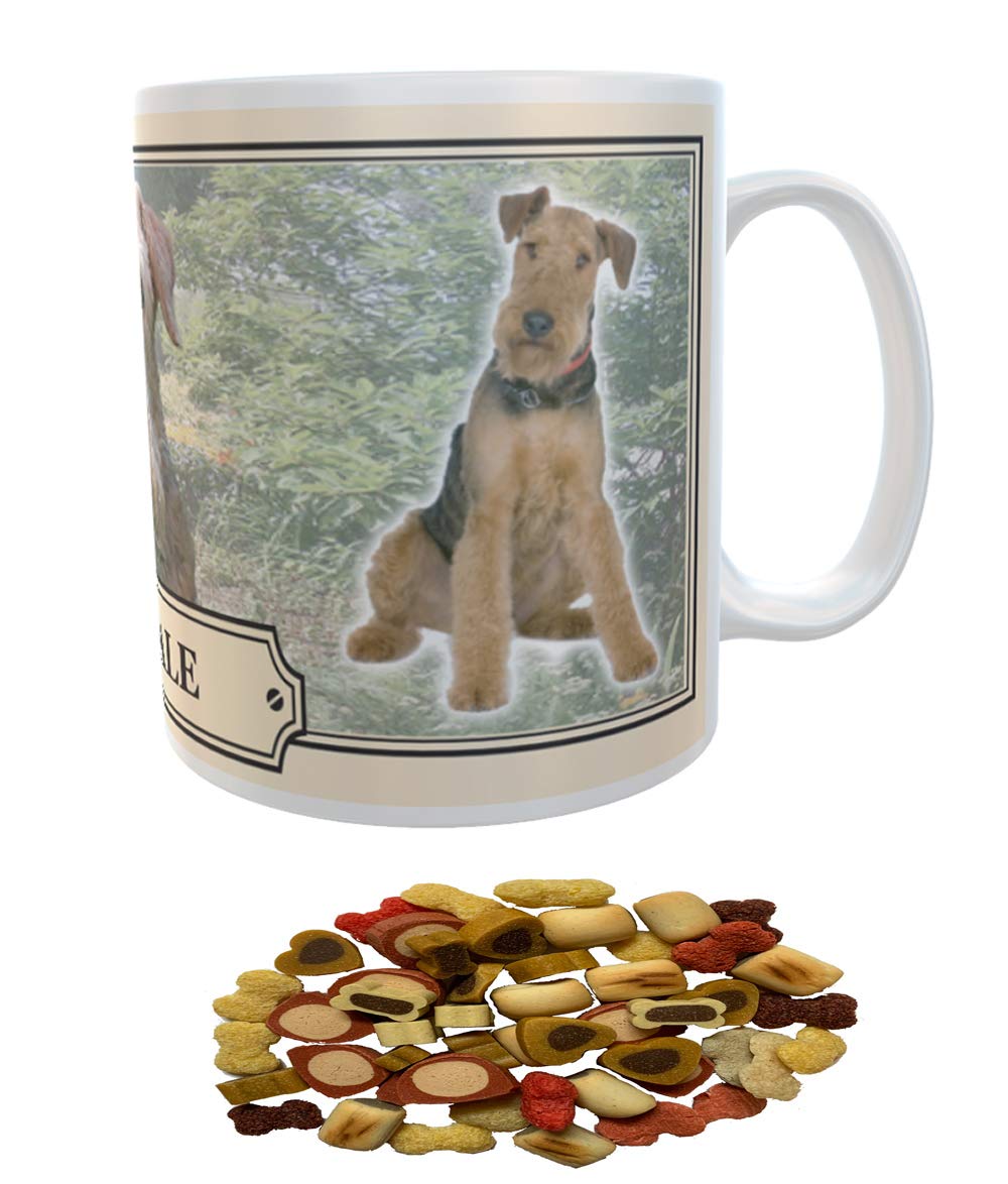Airedale Terrier Dog Breed Gift Mug with Treats