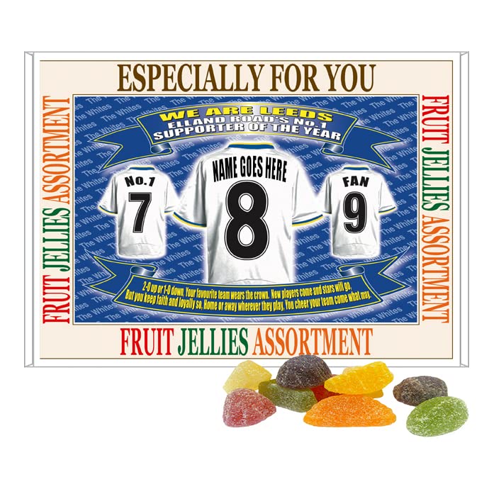 Leeds U Personalised Football Shirt Gift Boxed Sweets
