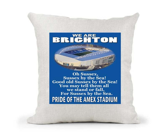 Brighton Football Cushion Cover - The Albion The Seagulls team anthem Song Chant - Present Gift