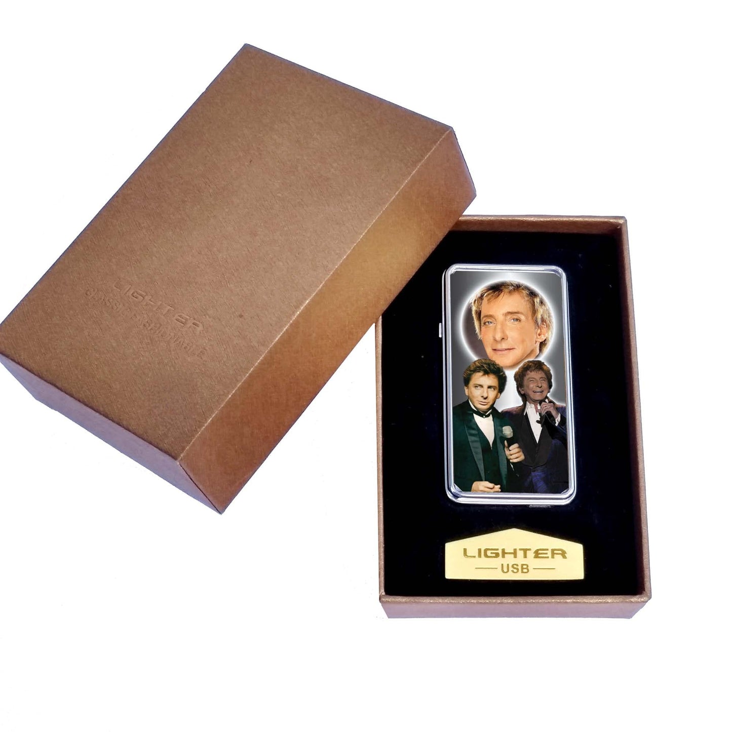 Barry M Icon Rechargeable Gift Boxed Silver Metal USB Lighter