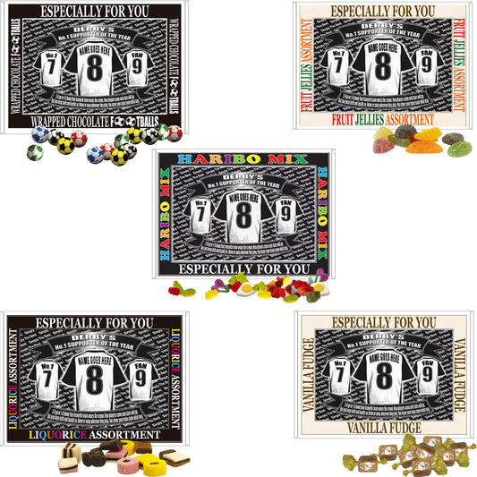 Derby Football Shirt Personalised Gift Boxed Sweets