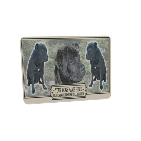 Black Staffordshire Bull Terrier Personalised Dog Breed Mouse Mat Gift