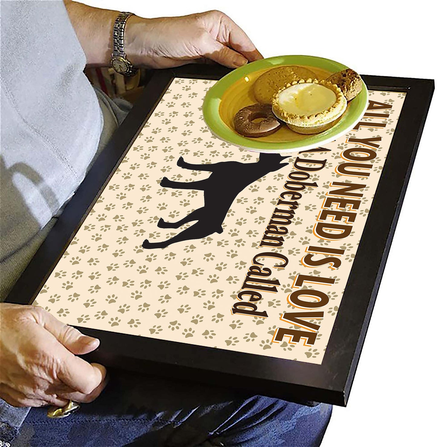All You Need Is Love Doberman Personalised Dog Breed Cushion Lap Tray Bean Bag Gift