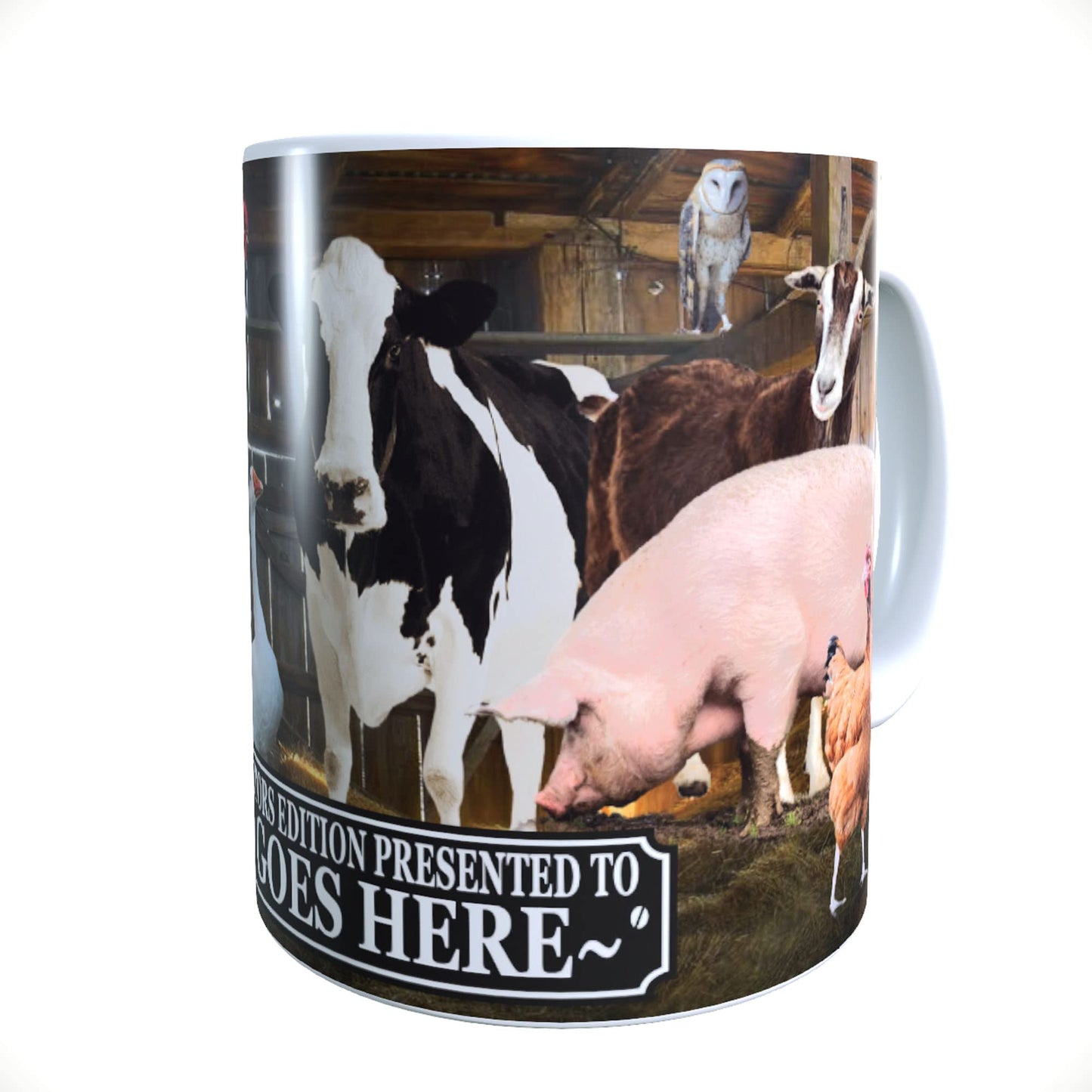 Farm Animals Barn Gathering Personalised Mug Gift