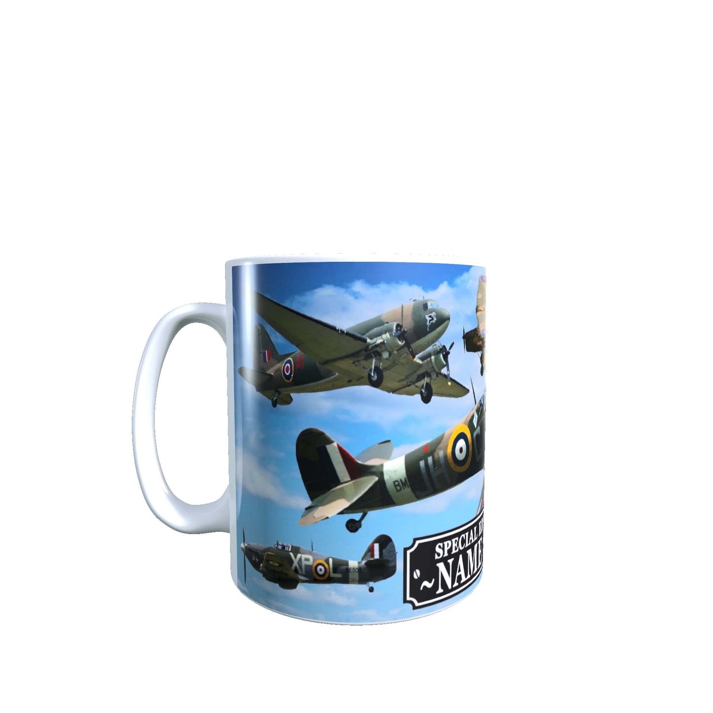 WWII Planes Spitfire Lancaster Personalised Mug Gift