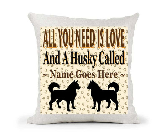 All You Need Is Love And A Husky Personalised Country Canvas Style Cushion Cover Gift