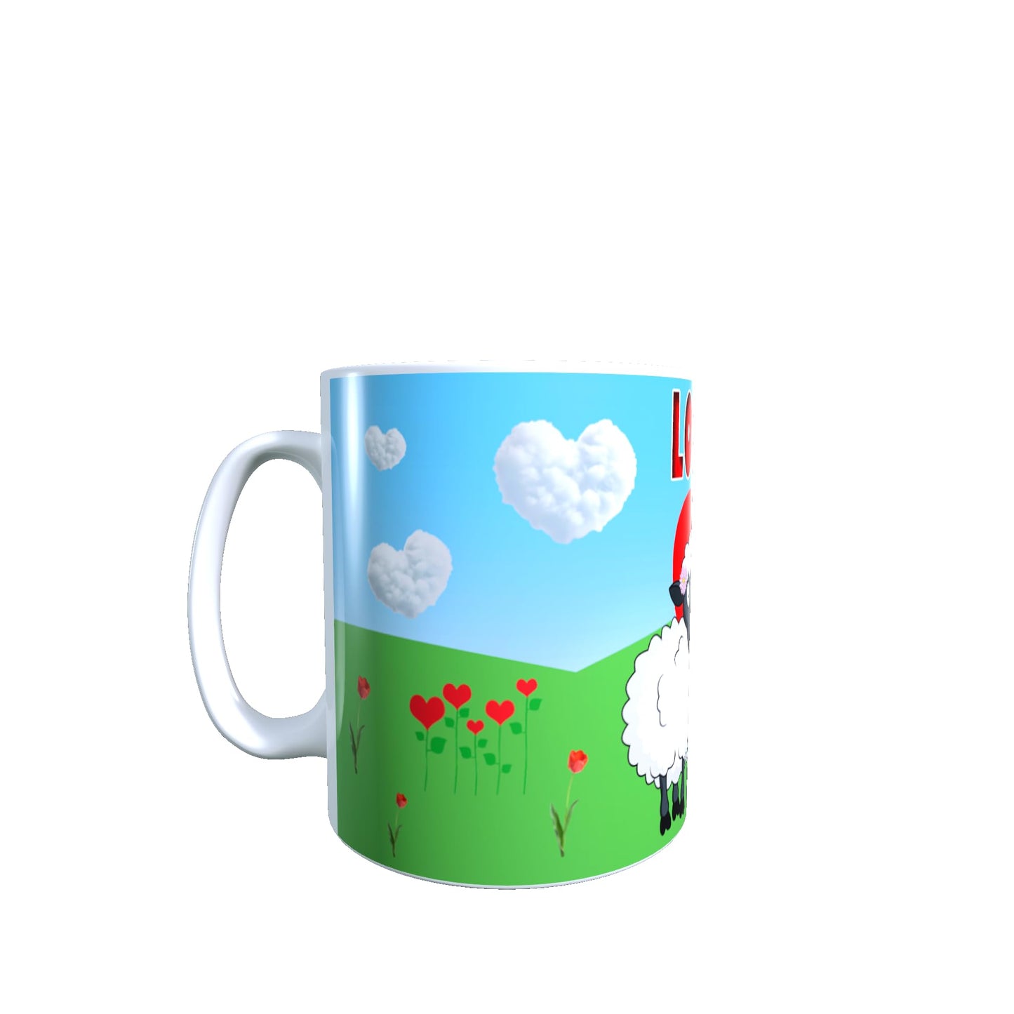 Love Ewe Personalised Two Cute Female Sheep Ceramic Mug Gift