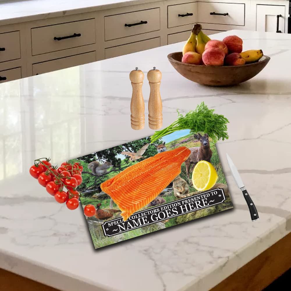 British Countryside Wildlife Animals Personalised Toughened Glass Heat Resistant Worktop Saver Cutting and Chopping Board Gift