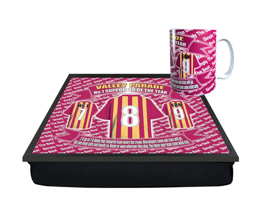 Bradford City Football Club Shirt Lap Tray And Mug Gift Set