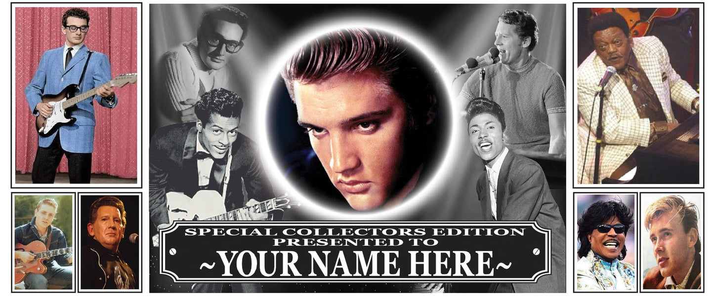 Rock n Roll Greats of 50s & 60s Personalised Music Icon Mug with Choice of Sweets Gift
