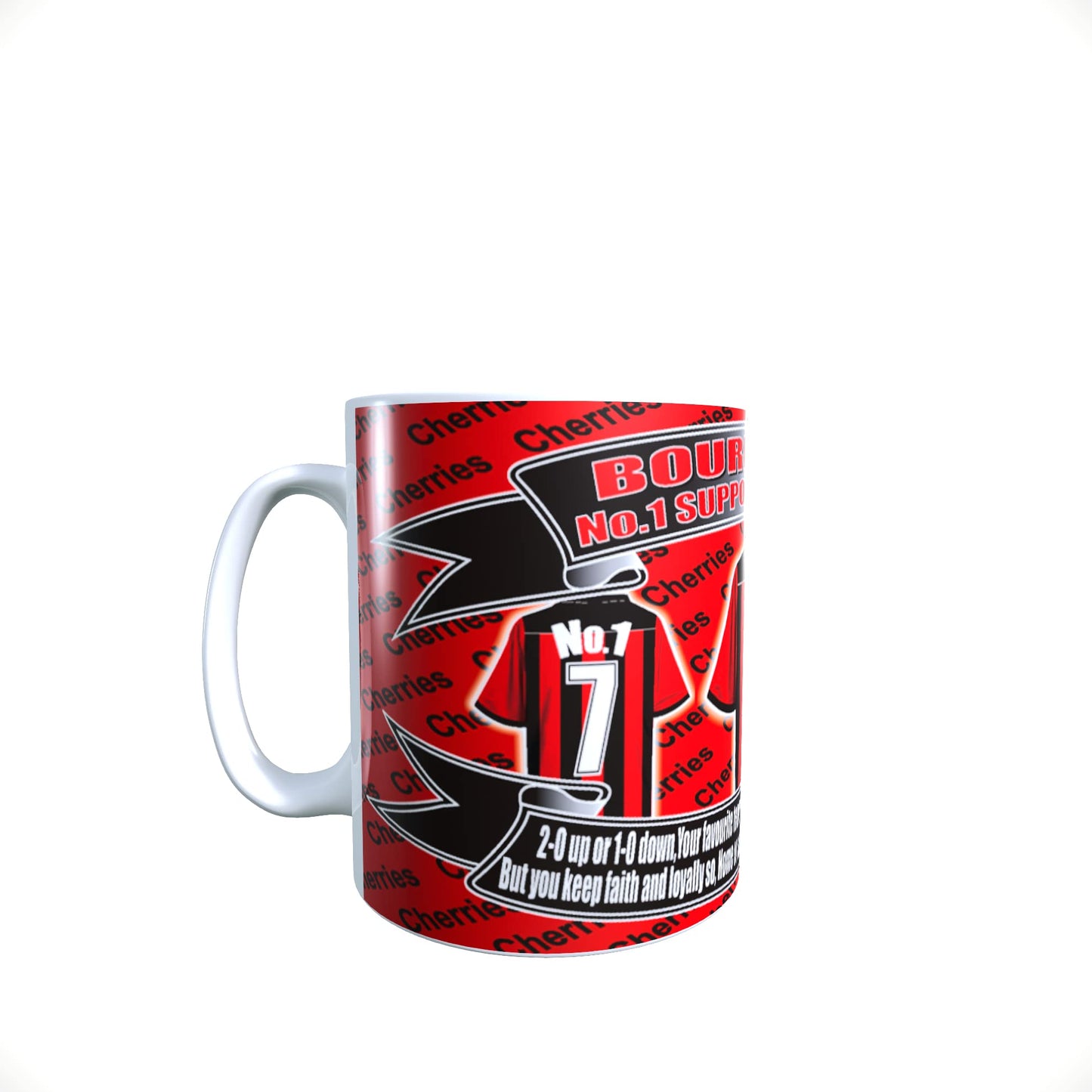 Bournemouth Football Team Shirt Personalised Mug Gift with Chocolate Footballs