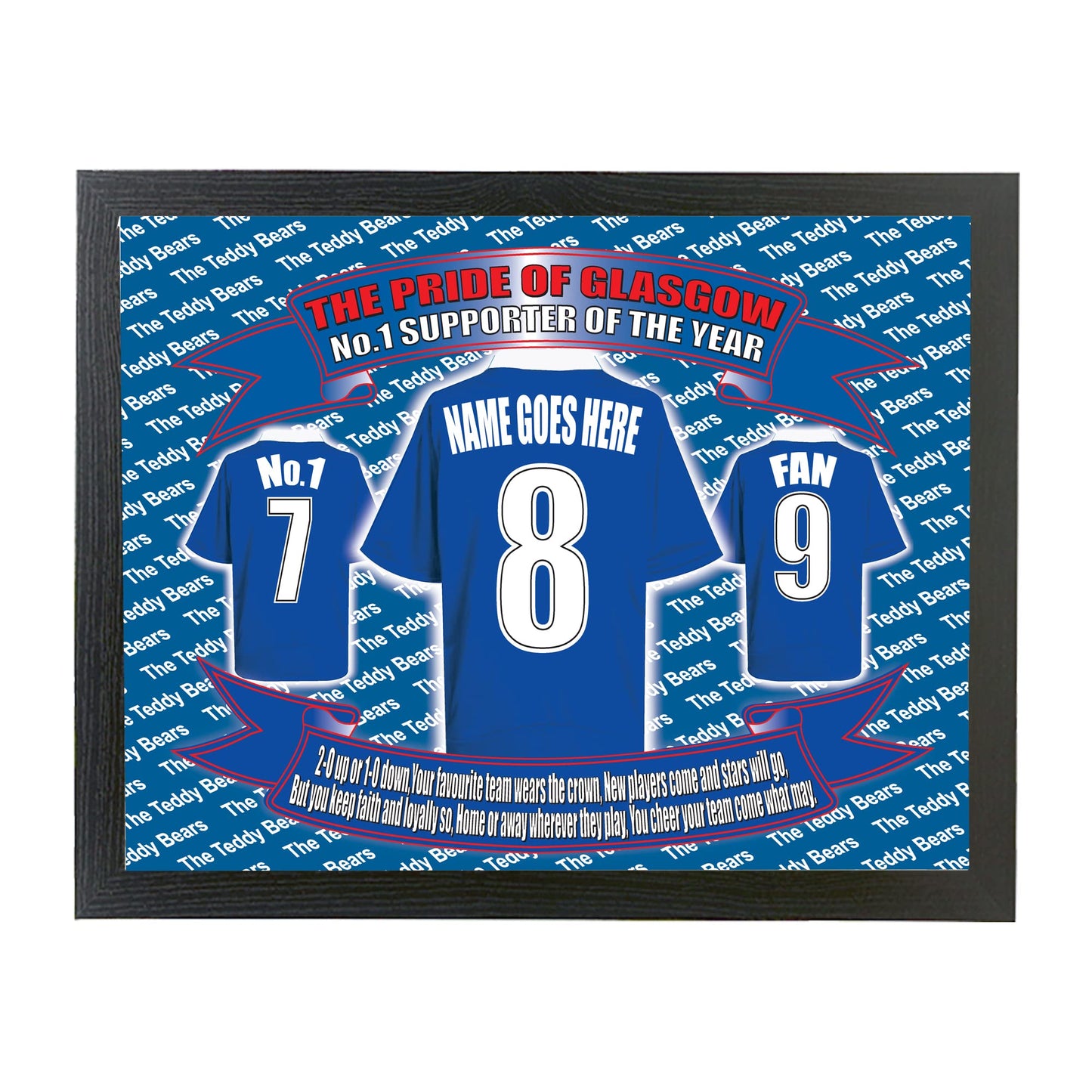 Glasgow The Teddy Bears Personalised Football Shirt Picture Gift