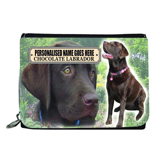 Chocolate Labrador Retriever Personalised Dog Breed Gift Purse