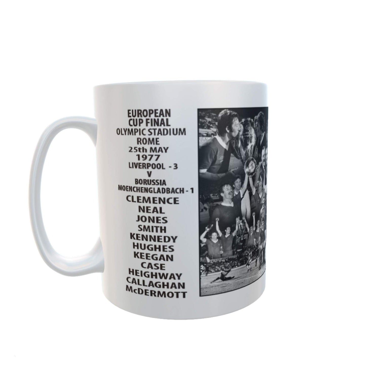 European Cup Final 1977 Liverpool Black & White Football Ceramic Gift Mug