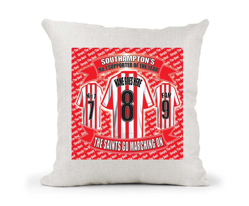 Southampton Personalised Football Country Canvas Style Cushion Cover Gift