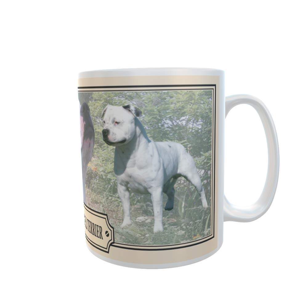 White Staffy Staffordshire Bull Terrier Dog Breed Gift Mug with Treats