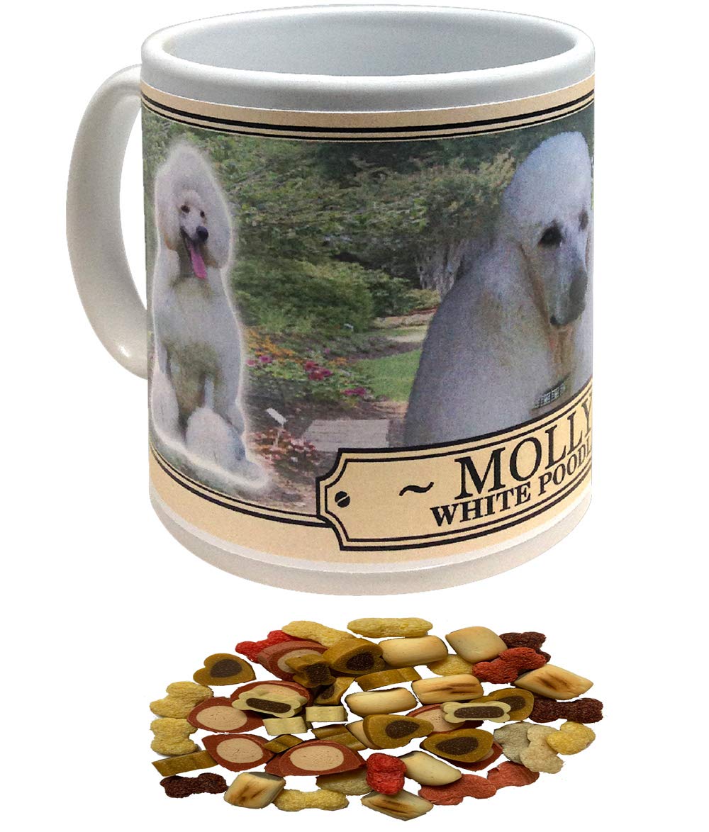 White Poodle Personalised Dog Breed Gift Mug with Treats
